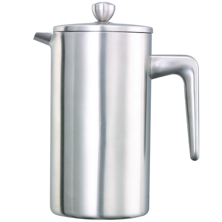 SERVICE IDEAS Coffee Press, 27 oz., Double wall Stainless Steel, Brushed PDWSA800BS